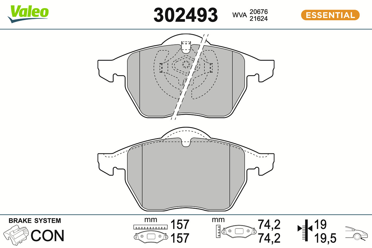 Jogo de 4 pastilhas de travão VALEO ref. 302493